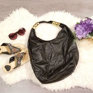 Mark Bucket Style Black Vegan Leather Purse